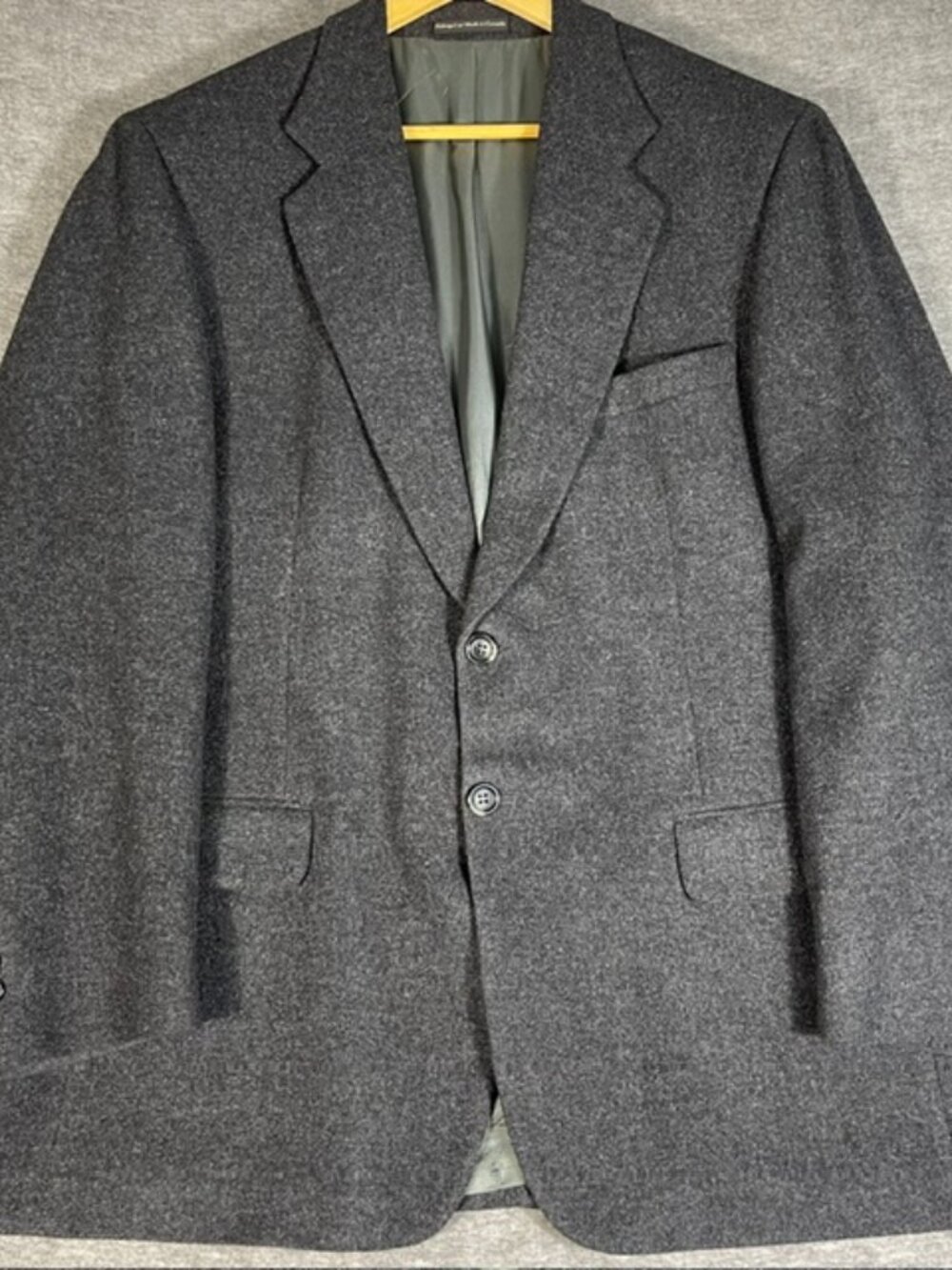 100% Camel Hair Men's 42R Blazer Grey 2 Button Sport Coat Vintage Pronto Uomo